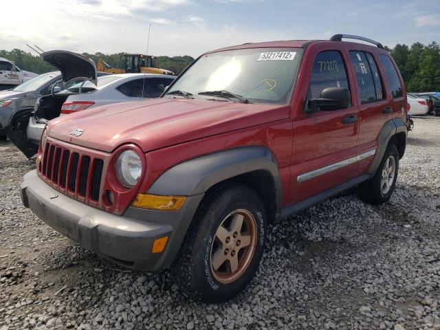 1J8GK48K46W159186 - 2006 JEEP LIBERTY SP MAROON photo 2