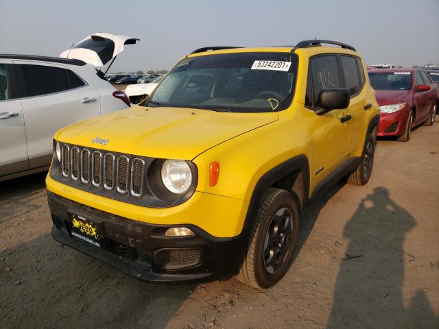 ZACCJBAB5HPF29410 - 2017 JEEP RENEGADE S YELLOW photo 2