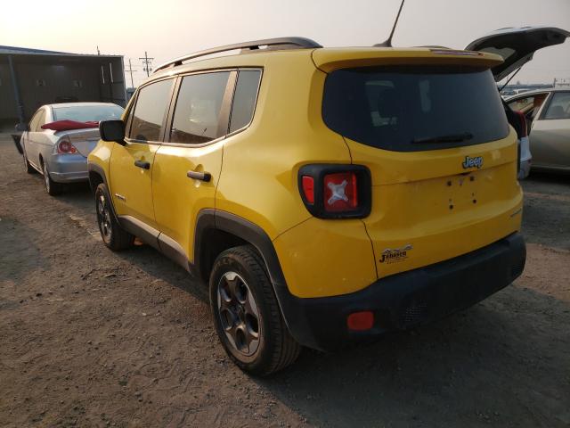 ZACCJBAB5HPF29410 - 2017 JEEP RENEGADE S YELLOW photo 3