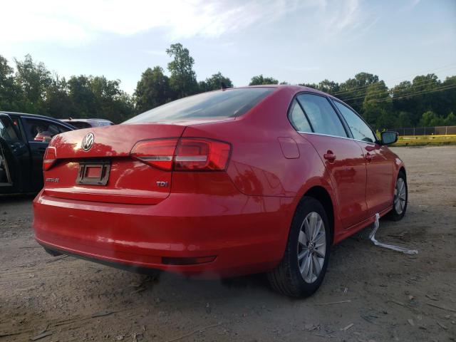 3VWLA7AJ4FM403606 - 2015 VOLKSWAGEN JETTA TDI RED photo 4