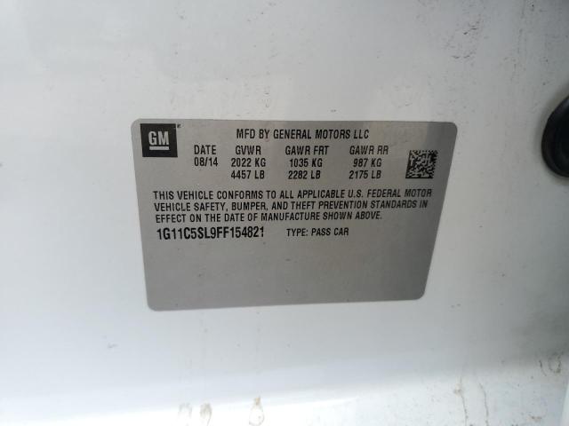 1G11C5SL9FF154821 - 2015 CHEVROLET MALIBU 1LT 白色 照片 10