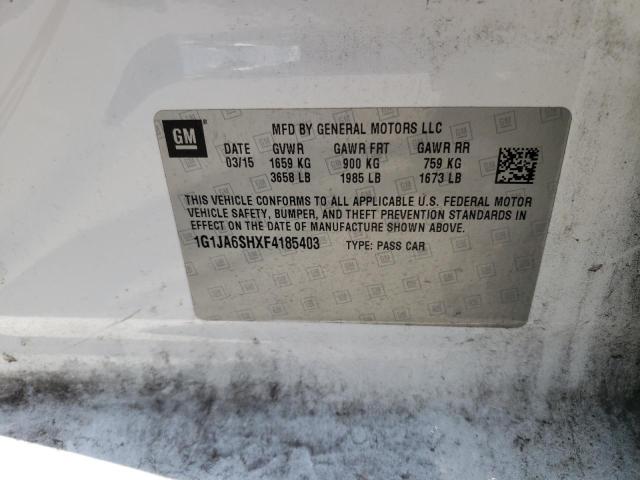 1G1JA6SHXF4185403 - 2015 CHEVROLET SONIC LS  照片 10