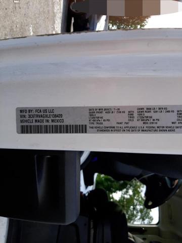 3C6TRVAGXLE138420 - 2020 RAM PROMASTER თეთრი ფოტო 10