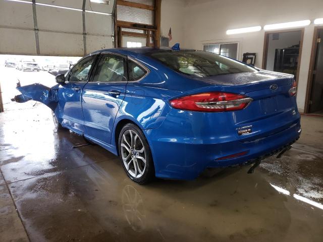 3FA6P0CD7KR133741 - 2019 FORD FUSION SEL BLUE photo 3