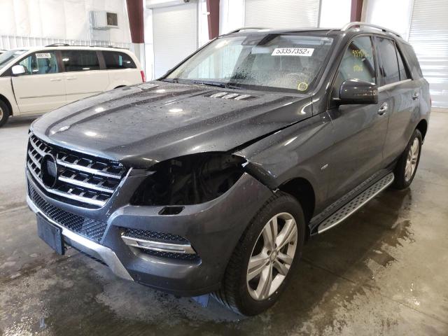 4JGDA5HB4CA089325 - 2012 MERCEDES-BENZ ML 350 4MA CHARCOAL photo 2