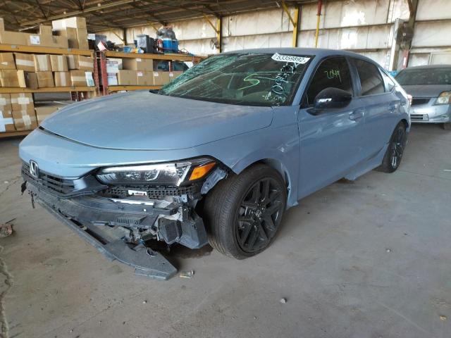 2HGFE2F54NH572025 - 2022 HONDA CIVIC SPOR GRAY photo 2