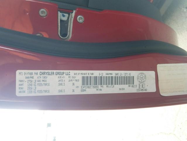 3C4PDCAB2CT358955 - 2012 DODGE JOURNEY RED photo 10