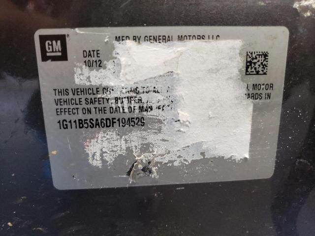 1G11B5SA6DF194529 - 2013 CHEVROLET MALIBU LS 灰色 照片 10