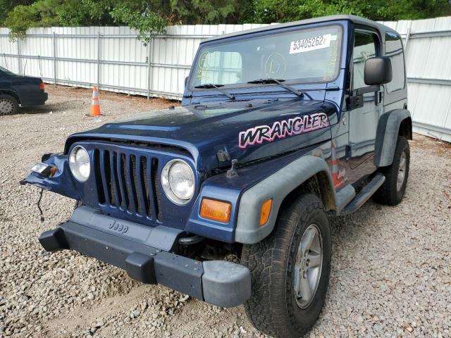 1J4FA29104P777221 - 2004 JEEP WRANGLER BLUE photo 2