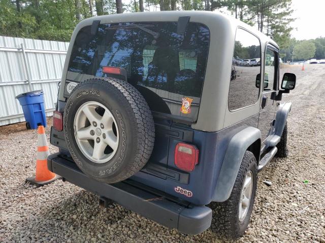 1J4FA29104P777221 - 2004 JEEP WRANGLER BLUE photo 4