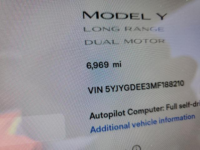 5YJYGDEE3MF188210 - 2021 TESLA MODEL Y Черный фото 8