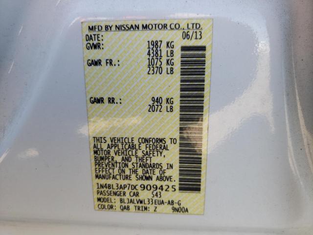 1N4BL3AP7DC909425 - 2013 NISSAN ALTIMA 3.5 WHITE photo 10