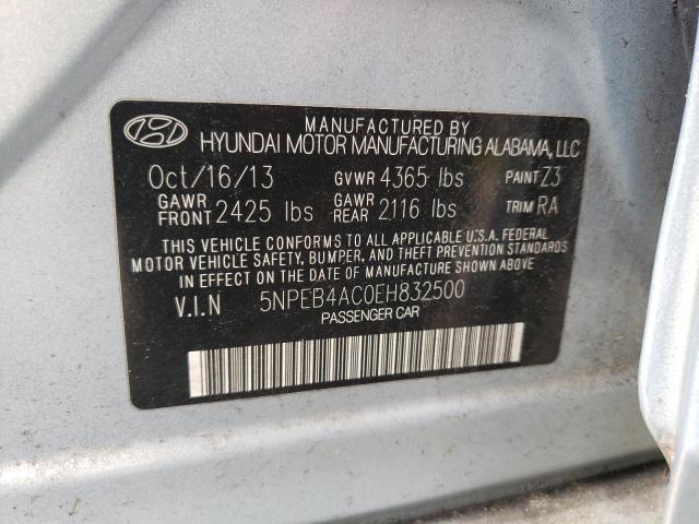 5NPEB4AC0EH832500 - 2014 HYUNDAI SONATA GLS  photo 10