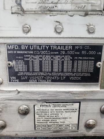 1UYVS2537CP247317 - 2012 UTILITY TRAILER თეთრი ფოტო 10