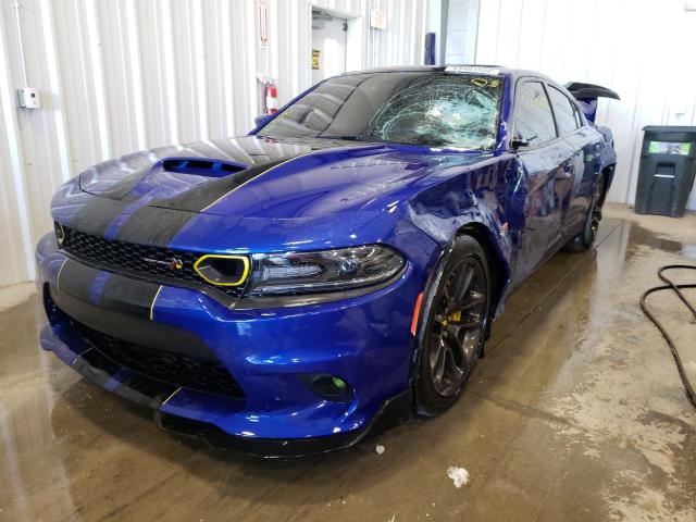 2C3CDXGJ8MH592536 - 2021 DODGE CHARGER SC BLUE photo 2