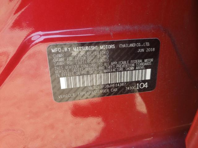 ML32F3FJ8JHF14387 - 2018 MITSUBISHI MIRAGE G4 ES  foto 10
