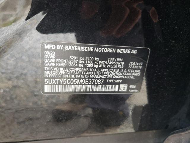 5UXTY5C05M9E37087 - 2021 BMW X3 XDRIVE3 BLACK photo 10