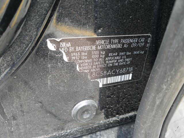 WBAKC8C58ACY68718 - 2010 BMW 750 LI XDR BLACK photo 10