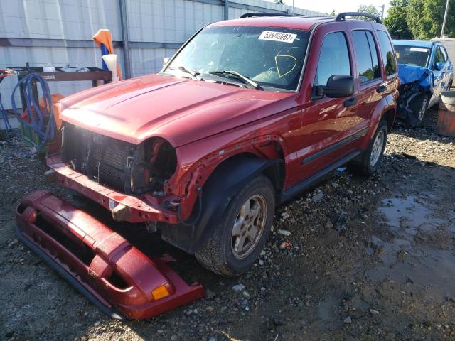 1J4GL48K47W696317 - 2007 JEEP LIBERTY SP BURGUNDY photo 2