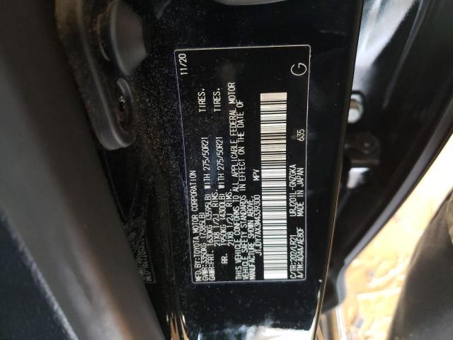 JTJDY7AX3M4339300 - 2021 LEXUS LX 570 BLACK photo 10