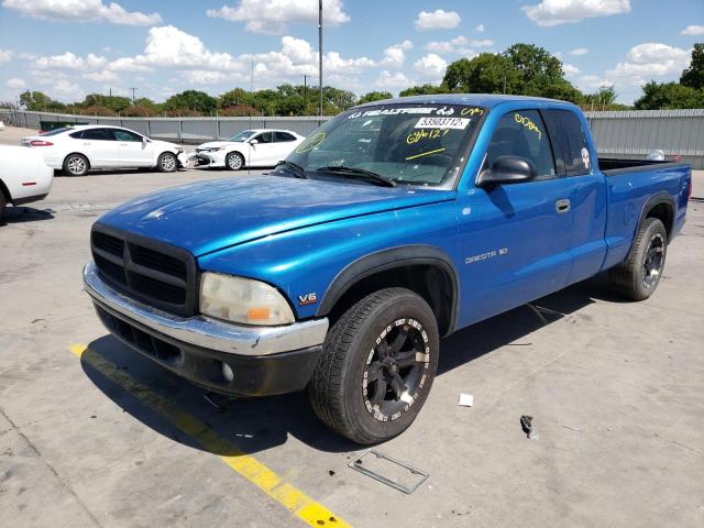 1B7GL22X8WS686121 - 1998 DODGE DAKOTA BLUE photo 2