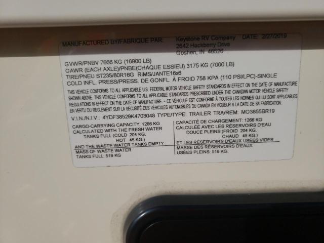 4YDF38529K4703048 - 2020 KEYSTONE MONTANA BEIGE photo 10