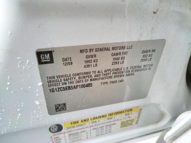 1G1ZC5EB5AF186485 - 2010 CHEVROLET MALIBU 1LT 白色 照片 10