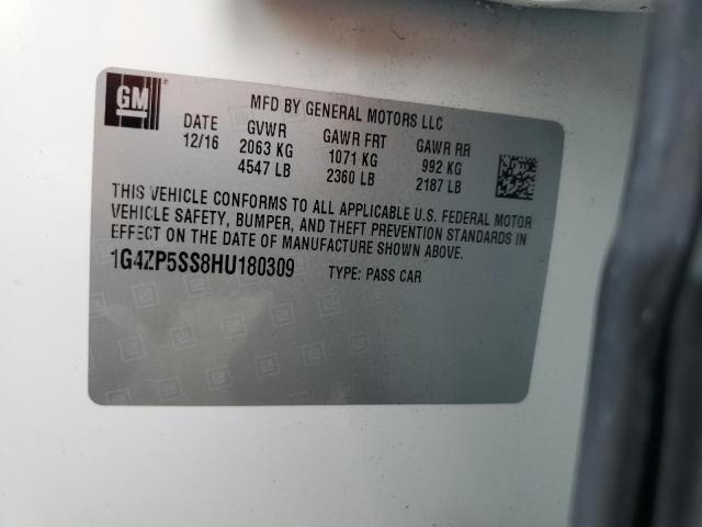 1G4ZP5SS8HU180309 - 2017 BUICK LACROSSE E WHITE photo 10