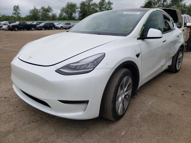5YJYGDEE3MF106069 - 2021 TESLA MODEL Y Blanc photo 2