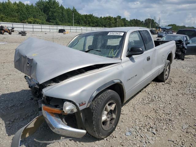 1B7GL22X9YS786215 - 2000 DODGE DAKOTA GRAY photo 2