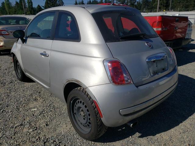 3C3CFFAR3CT366221 - 2012 FIAT 500 POP SILVER photo 3