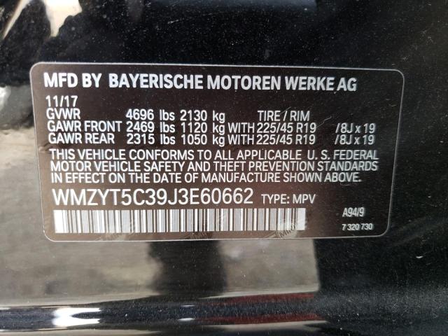 WMZYT5C39J3E60662 - 2018 MINI COOPER S C BLACK photo 10