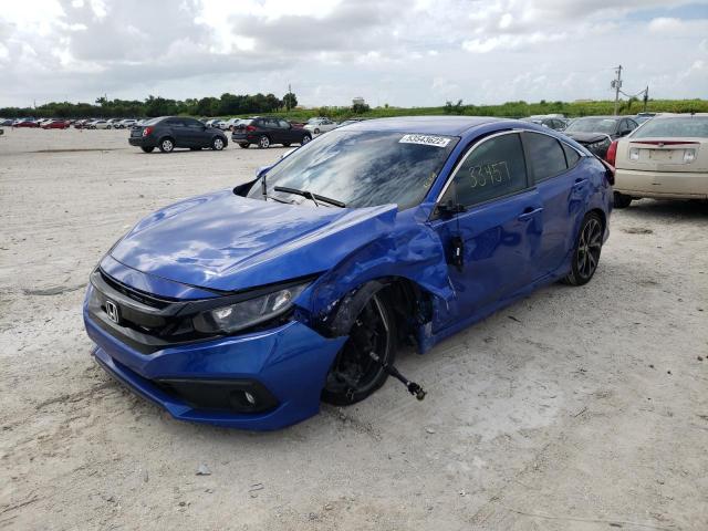 2HGFC2F8XKH583106 - 2019 HONDA CIVIC SPOR 蓝色 照片 2