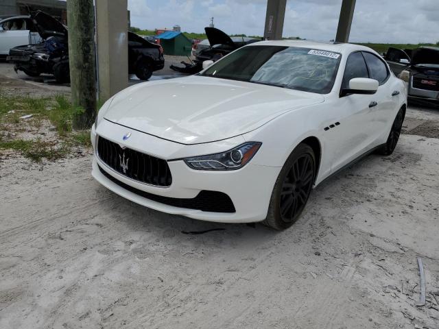 ZAM57XSA0F1129838 - 2015 MASERATI GHIBLI WHITE photo 2