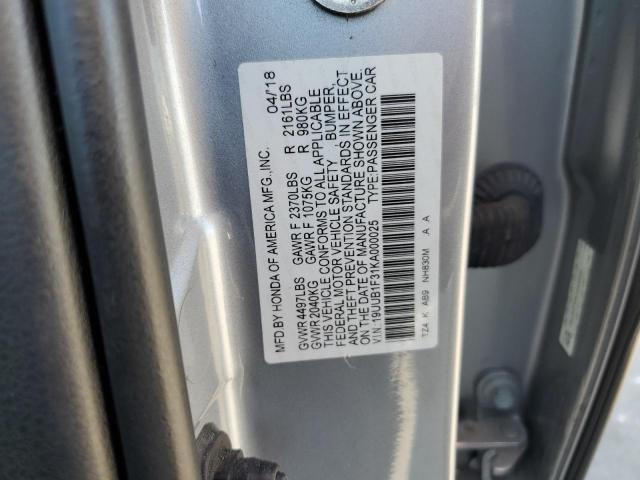 19UUB1F31KA000025 - 2019 ACURA TLX Gümüş foto 10