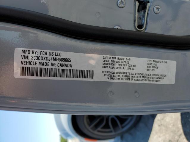 2C3CDXGJ4MH589665 - 2021 DODGE CHARGER SC GRAY photo 10