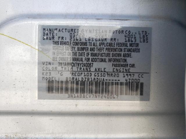 3N1AB8CV7NY240067 - 2022 NISSAN SENTRA SV SILVER photo 10