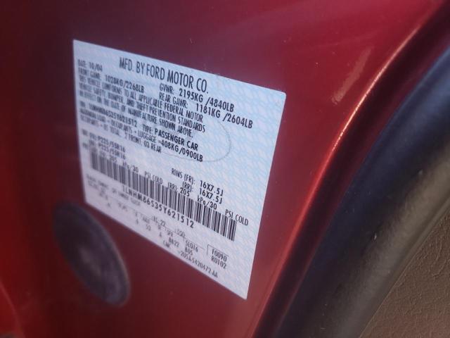 1LNHM86S35Y621512 - 2005 LINCOLN LS 勃艮第红 照片 10