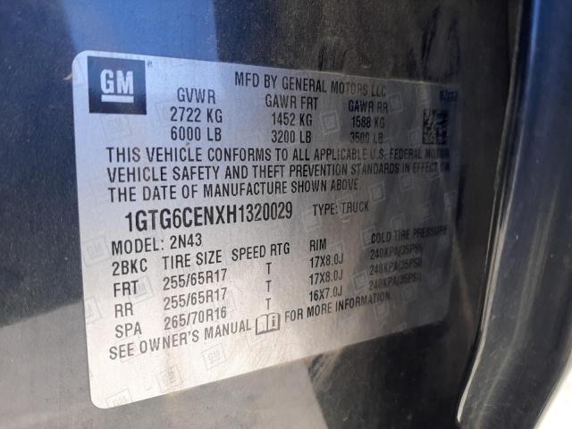 1GTG6CENXH1320029 - 2017 GMC CANYON SLE TEAL photo 10