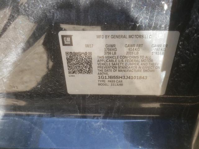 1G1JB5SH3J4101843 - 2018 CHEVROLET SONIC LS CHARCOAL photo 10