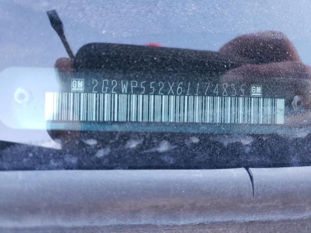 2G2WP552X61174835 - 2006 PONTIAC GRAND PRIX მწვანე ფოტო 10