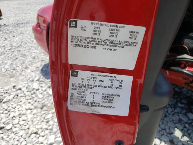 1G2NF52E23C217907 - 2003 PONTIAC GRAND AM S RED photo 10