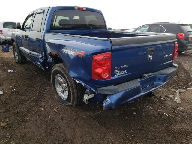 1D7CW7GP5AS217482 - 2010 DODGE DAKOTA TRX BLUE photo 3