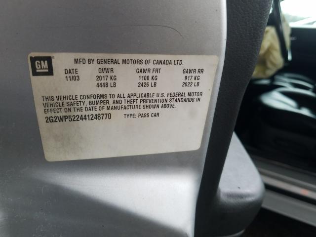 2G2WS522651240475 - 2005 PONTIAC GRAND PRIX ორფეროვანი ფოტო 10