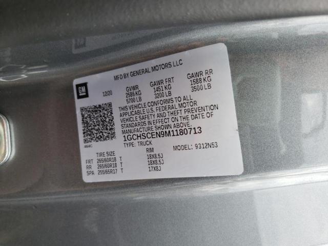 1GCHSCEN9M1180713 - 2021 CHEVROLET COLORADO L CHARCOAL photo 10