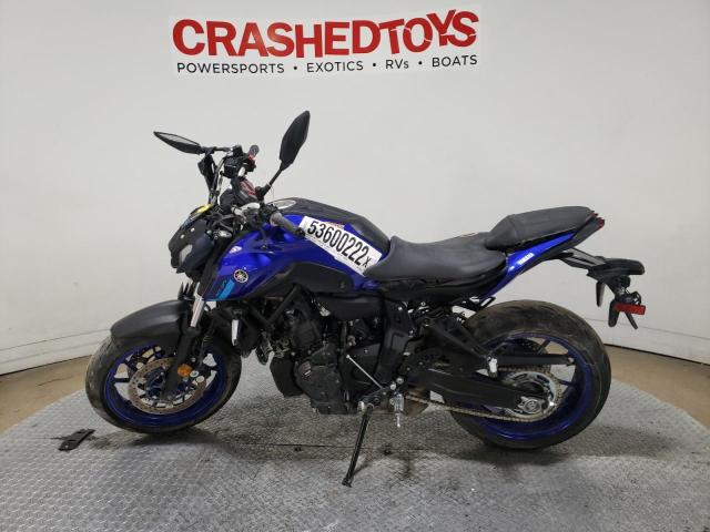 JYARM32E0NA003807 - 2022 YAMAHA MT07 BLUE photo 3