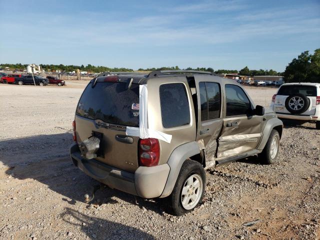 1J4GL48K35W528455 - 2005 JEEP LIBERTY SP TAN photo 4