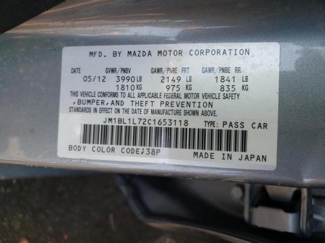 JM1BL1L72C1653118 - 2012 MAZDA 3 I SILVER photo 10