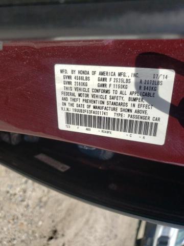 19UUB2F53FA001741 - 2015 ACURA TLX TECH BURGUNDY photo 10