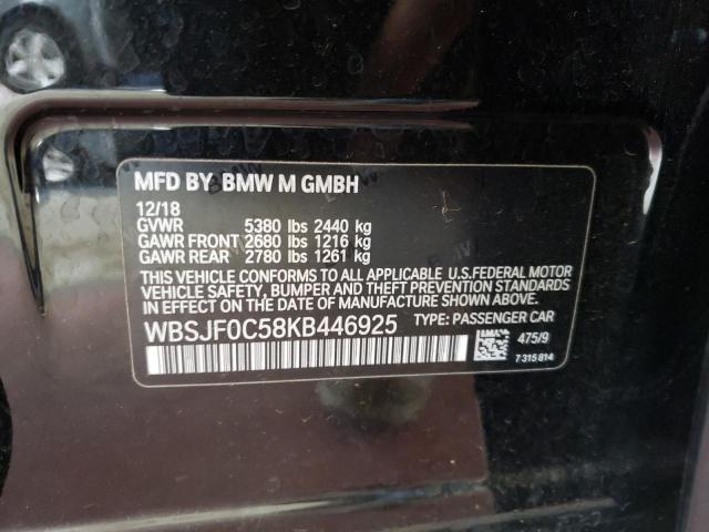 WBSJF0C58KB446925 - 2019 BMW M5 WHITE photo 10